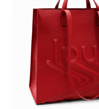 Desigual Large red logo shopper bag