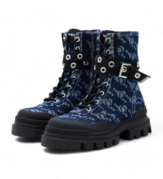 Desigual Stiefel Track Monogram schwarz, blau