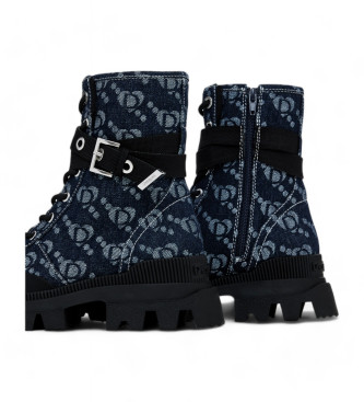 Desigual Stiefel Track Monogram schwarz, blau