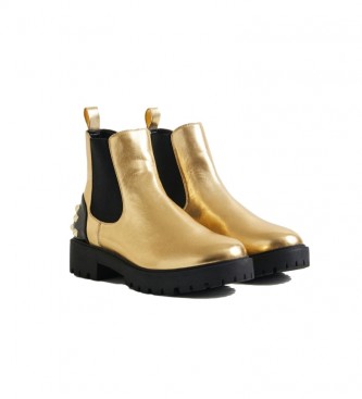 Desigual Biker Gold gold ankle boots