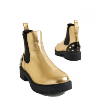 Desigual Biker Gold gold ankle boots