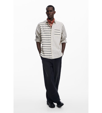 Desigual Shirt Jack striped white