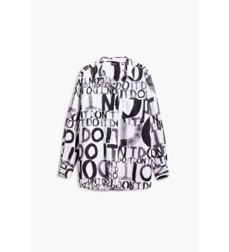 Desigual Letterig shirt white, black