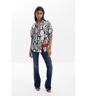 Desigual Camisa Letterig blanco, negro