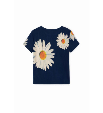 Desigual Navy daisy ribbet T-shirt