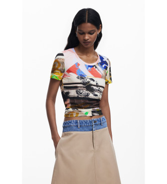 Desigual Multicolour collage print T-shirt