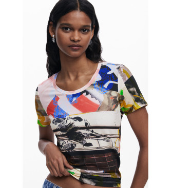 Desigual Multicolour collage print T-shirt