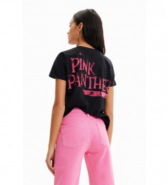 Desigual T-shirt de contraste Pantera cor-de-rosa preta