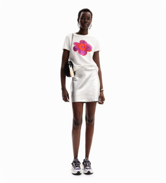 Desigual White flower print T-shirt