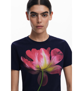 Desigual T-shirt groe blume blau