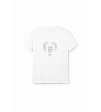 Desigual T-shirt com logtipo de strass branco