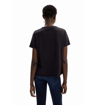 Desigual T-shirt com logtipo preto brilhante