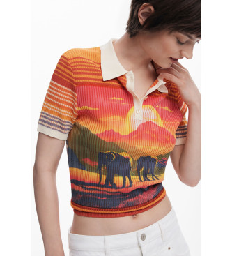 Desigual Elephant knitted T-shirt orange