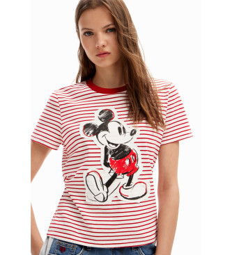 Desigual Camiseta rayas Mickey Mouse rojo