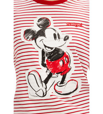Desigual T-shirt com riscas vermelhas do Mickey Mouse