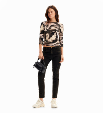 Desigual Maglietta nera del Surrealismo Esdemarca Store moda calzature e accessori migliori marche di scarpe e scarpe firmate