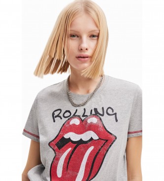 Desigual T-shirt cinzenta dos Rolling Stones cinzenta