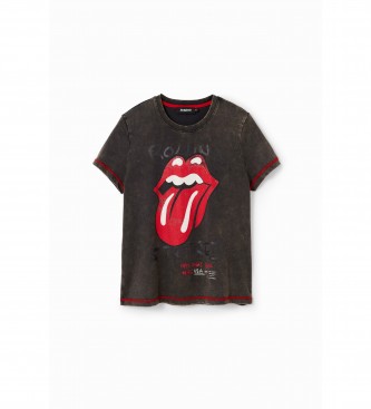 Desigual T-shirt The Rolling Stones Grigio nero