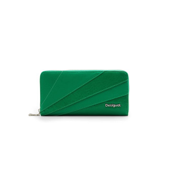 Desigual Zielony portfel z fakturą naszywki