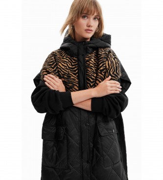 Desigual Chaleco animal print negro