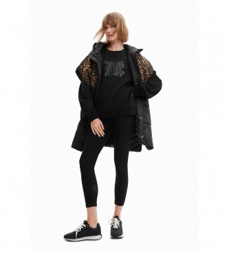 Desigual Chaleco animal print negro