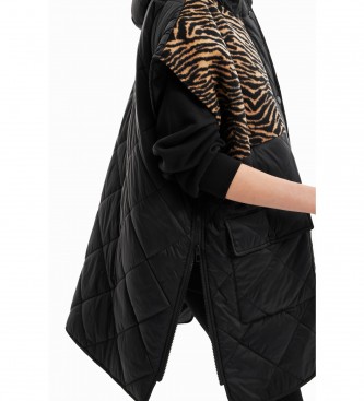 Desigual Chaleco animal print negro