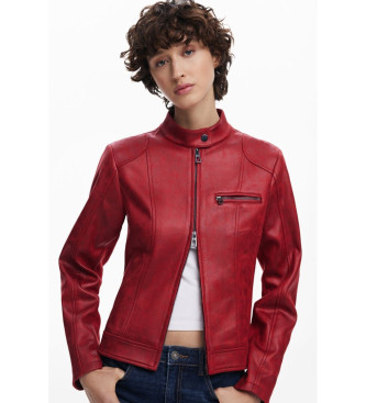 Desigual Mao collar jacket red