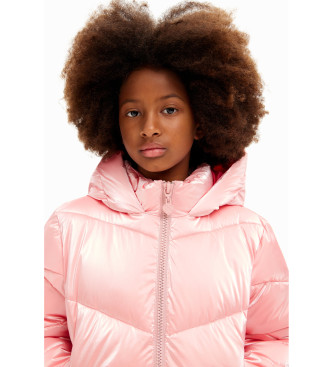 Desigual Quilted down jacket pink