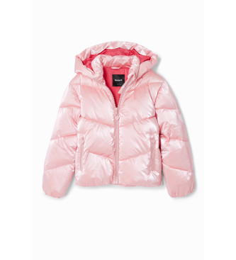 Desigual Quilted down jacket pink