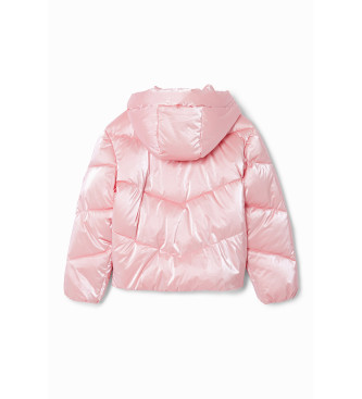 Desigual Quilted down jacket pink