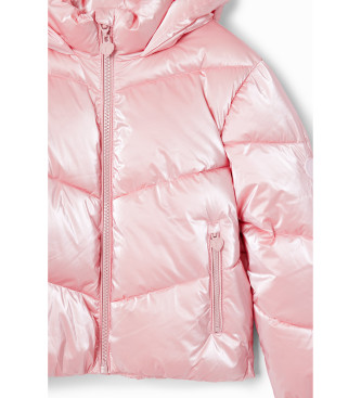 Desigual Quilted down jacket pink