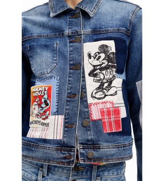 Desigual Patch denim jacket Mickey Mouse blue