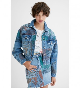 Desigual Vintage Denim Jacket Mickey blue
