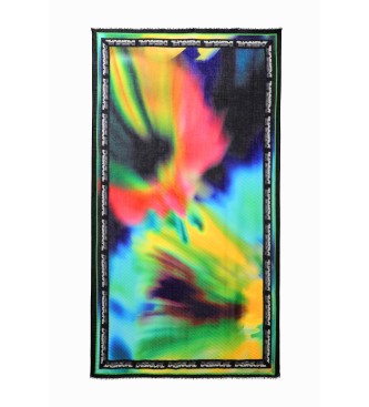 Desigual Rectangular pleated tie-dye multicoloured scarf