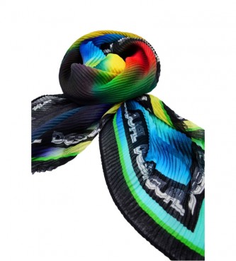 Desigual Rechteckiger, gefalteter, mehrfarbiger Schal in Batik-Optik