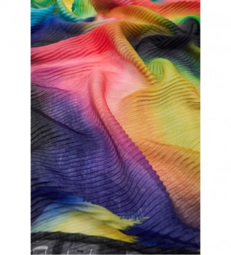 Desigual Echarpe rectangulaire plisse tie-dye multicolore