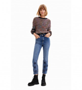 Desigual Flare cropped jeans blue