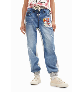 Desigual Jogger Jeans Mickey Mouse blauw