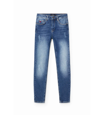 Desigual Slanke push-up jeans blauw