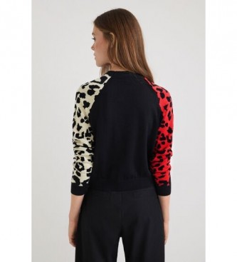 Desigual Carlyn black animal print sweater