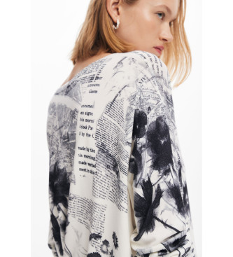 Desigual Pull en maille avec impression de texte en blanc