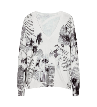 Desigual Pull en maille avec impression de texte en blanc