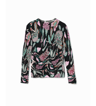 Desigual Jumper med svarta blomdetaljer