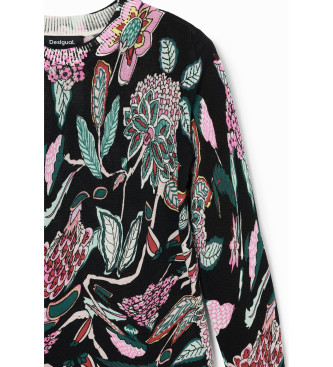 Desigual Trje med blomsterdetaljer, sort