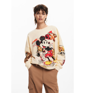 Desigual Beżowy sweter oversize Mickey