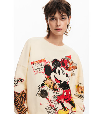 Desigual Beżowy sweter oversize Mickey