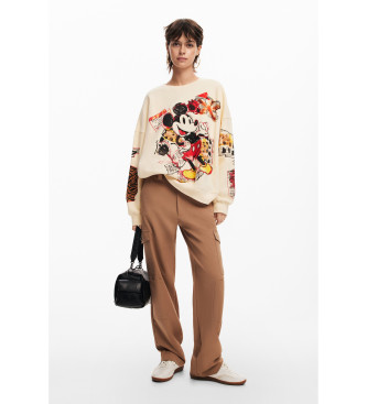 Desigual Pull oversize Mickey beige