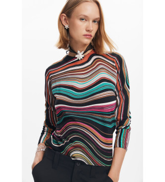 Desigual Multicoloured wavy striped jumper