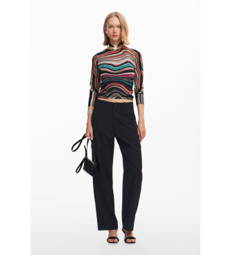 Desigual Multicoloured wavy striped jumper