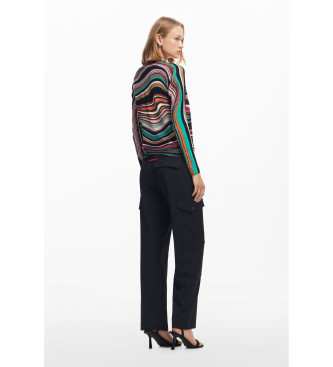 Desigual Multicoloured wavy striped jumper